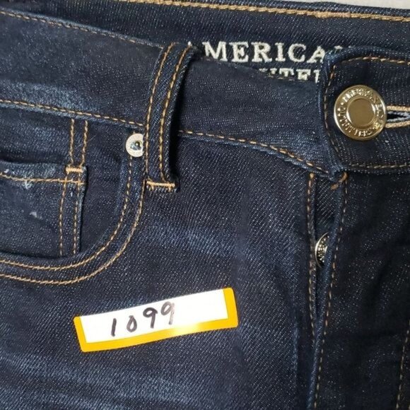 American Eagle Outfitters Tomgirl Jeans Womens 0 Regular Dark Wash Stretch Denim - Picture 10 of 10